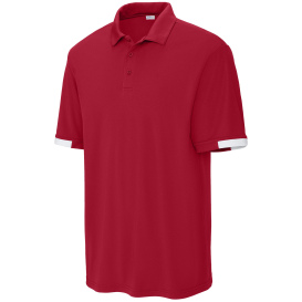 Sport-Tek ST444 Club Colorblock Polo - Deep Red/White