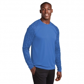 Sport-Tek ST460LS Long Sleeve Digi Camo Tee - True Royal