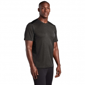 Sport-Tek ST465 Endeavor Tee - Black Heather/Black