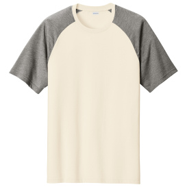 Sport-Tek ST6040 Halftime Raglan Tee - Vintage Heather/Ecru
