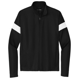 Sport-Tek ST800 Travel Full-Zip Jacket - Black/White