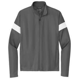 Sport-Tek ST800 Travel Full-Zip Jacket - Iron Grey/White