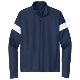 Sport-Tek ST800 Travel Full-Zip Jacket - True Navy/White