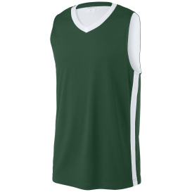 Sport-Tek ST900 Rival Basketball Rev Jersey - Forest Green/White