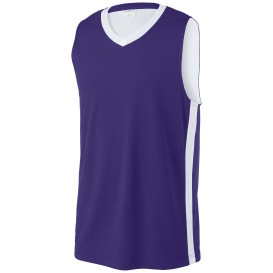 Sport-Tek ST900 Rival Basketball Rev Jersey - Purple/White