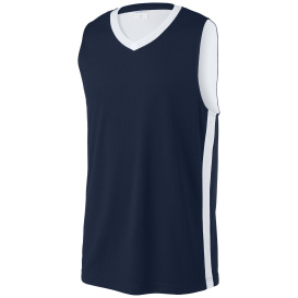 Sport-Tek ST900 Rival Basketball Rev Jersey - True Navy/White