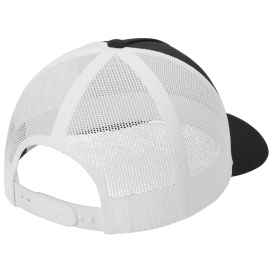 Sport-Tek STC54 Yupoong Retro Trucker 5-Panel Cap - Black/White