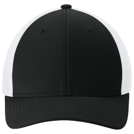 Sport-Tek STC60 Stretch-Tek Mesh Back Cap - Black/White