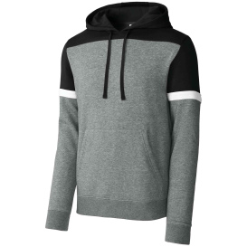 Sport-Tek STF205 Drive Fleece Colorblock Hoodie - Black/Vintage Heather