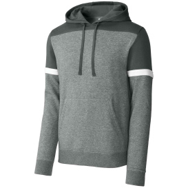 Sport-Tek STF205 Drive Fleece Colorblock Hoodie - Dark Smoke Gray/Vintage Heather