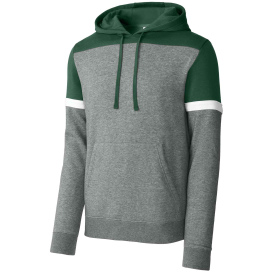 Sport-Tek STF205 Drive Fleece Colorblock Hoodie - Forest Green/Vintage Heather