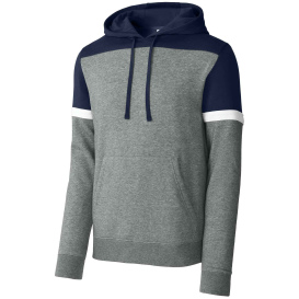 Sport-Tek STF205 Drive Fleece Colorblock Hoodie - True Navy/Vintage Heather