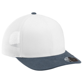 TravisMathew TM1MY390 Cruz Colorblock Trucker Cap - White/Vintage Indigo