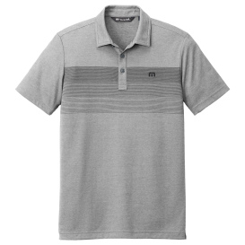TravisMathew TM1MY402 Coastal Chest Stripe Polo - Quiet Shade Grey Heather