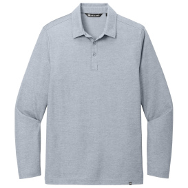 TravisMathew TM1MZ343 Oceanside Heather Long Sleeve Polo - Quiet Shade Grey Heather