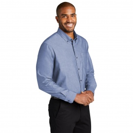 Port Authority W382 Long Sleeve Chambray Easy Care Shirt - Moonlight Blue