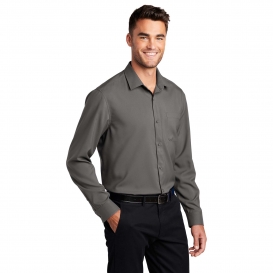 Port Authority W401 Long Sleeve Performance Staff Shirt - Graphite