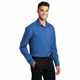 Port Authority W401 Long Sleeve Performance Staff Shirt - True Blue