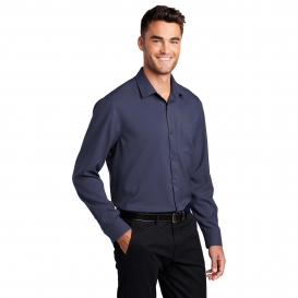 Port Authority W401 Long Sleeve Performance Staff Shirt - True Navy