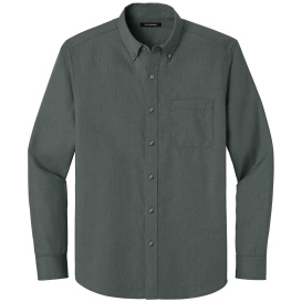 Port Authority W816 Long Sleeve Nailhead Easy Care Shirt - Deep Black