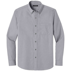 Port Authority W816 Long Sleeve Nailhead Easy Care Shirt - Gusty Gray