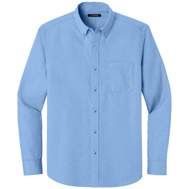 Port Authority W816 Long Sleeve Nailhead Easy Care Shirt - Swiss Blue