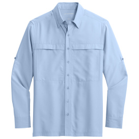 Port Authority W960 Long Sleeve UV Daybreak Shirt - Light Blue