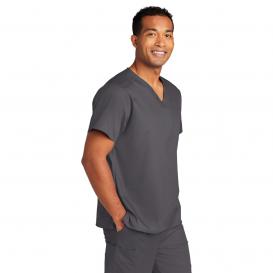 Wink WW3160 Unisex WorkFlex Chest Pocket V-Neck Scrub Top - Pewter