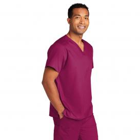 Wink WW3160 Unisex WorkFlex Chest Pocket V-Neck Scrub Top - Wine
