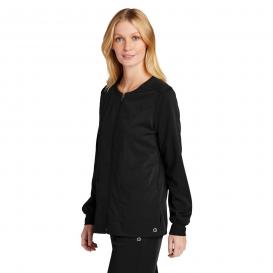 Wink WW4088 Women\'s Premiere Flex Full-Zip Scrub Jacket - Black