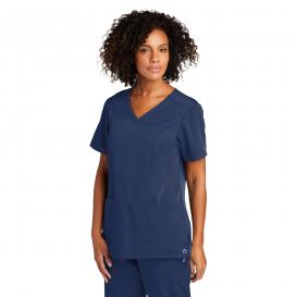 Wink WW4168 Women\'s WorkFlex Mock Wrap Scrub Top - Navy