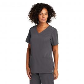 Wink WW4168 Women\'s WorkFlex Mock Wrap Scrub Top - Pewter