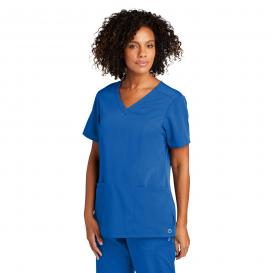 Wink WW4168 Women\'s WorkFlex Mock Wrap Scrub Top - Royal