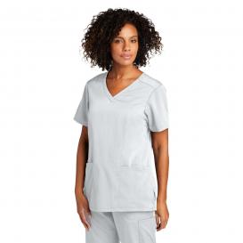 Wink WW4168 Women's WorkFlex Mock Wrap Scrub Top - White