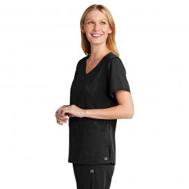 Wink WW4268 Women\'s Premiere Flex Mock Wrap Scrub Top - Black