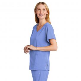 Wink WW4268 Women\'s Premiere Flex Mock Wrap Scrub Top - Ceil Blue