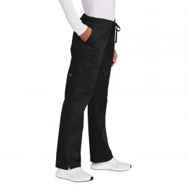 Wink WW4750P Women\'s Petite WorkFlex Flare Leg Cargo Pocket Scrub Pants - Black
