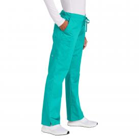 Wink WW4750P Women\'s Petite WorkFlex Flare Leg Cargo Pocket Scrub Pants - Teal