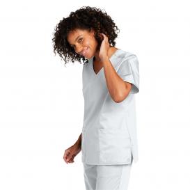 Wink WW4760 Women\'s WorkFlex Mock Wrap Scrub Top - White