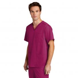 Wink WW5068 Men\'s Premiere Flex V-Neck Scrub Top - Wine