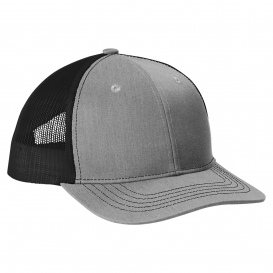 Port Authority YC112 Youth Snapback Trucker Cap - Heather Grey/Black