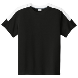 Sport-Tek YST100 Competitor United Crew - Black/White