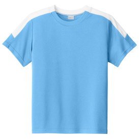Sport-Tek YST100 Competitor United Crew - Carolina Blue/White