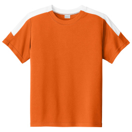 Sport-Tek YST100 Competitor United Crew - Deep Orange/White