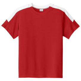 Sport-Tek YST100 Competitor United Crew - Deep Red/White