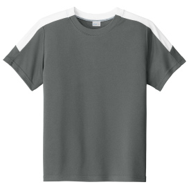 Sport-Tek YST100 Competitor United Crew - Iron Grey/White