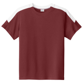 Sport-Tek YST100 Competitor United Crew - Maroon/White