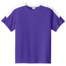 Sport-Tek YST100 Competitor United Crew - Purple/White