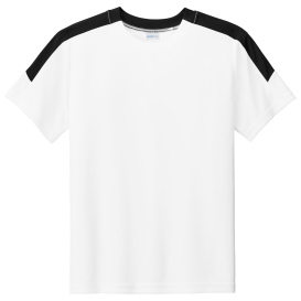 Sport-Tek YST100 Competitor United Crew - White/Black