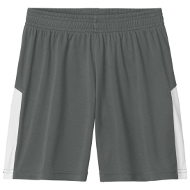 Sport-Tek YST103 Youth Competitor United 5" Shorts - Iron Grey/White